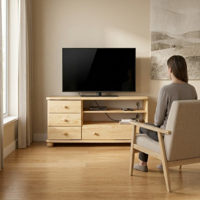 rtv sideboard Holz Kommode Sideboards Wohnzimmer Kommoden 124cm massive Möbel