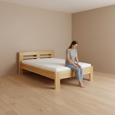 Holzbett Echtes Holz Bett Betten Schlafzimmer Hotel 180x200 Stil Massive Möbel