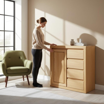 Kommode Design Lowboard Kommoden Sideboard Anrichte Schrank Echtes Holz Neu