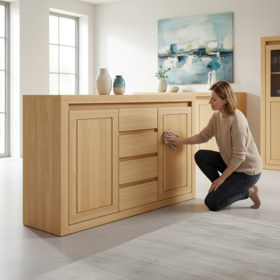 Anrichte Kommode Massivholz Schränke Echtes Holz Eiche 140x90cm Kommoden Schrank