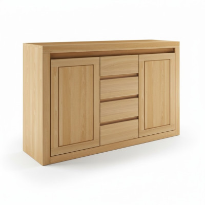 Anrichte Kommode Massivholz Schränke Echtes Holz Eiche 140x90cm Kommoden Schrank