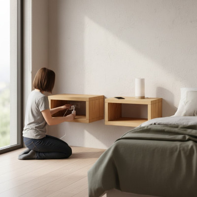 Nachttisch Massivholz Nachtschrank Nachtkommode Nachtkonsole Vollholz Möbel Holz