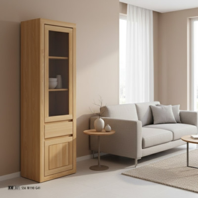 Echtholz Vitrine Hoch Schrank Glas Vitrinen Massive Möbel Echt Holz Schränke Neu