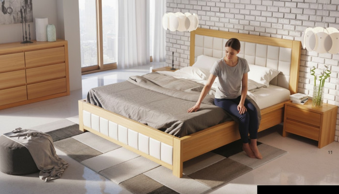 Schlafzimmer 3 tlg. Set Bett 2x Nachttisch Konsole Betten Doppel Hotel Polster