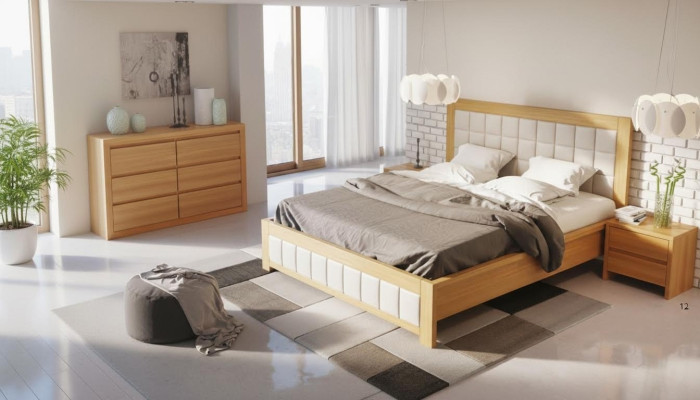 Schlafzimmer 3 tlg. Set Bett 2x Nachttisch Konsole Betten Doppel Hotel Polster