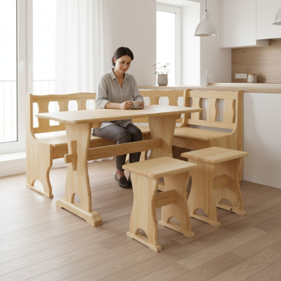 Eckbank Holzbank massive Bänke Küche Essbereich Ecksitz Möbel Echtholz Holz