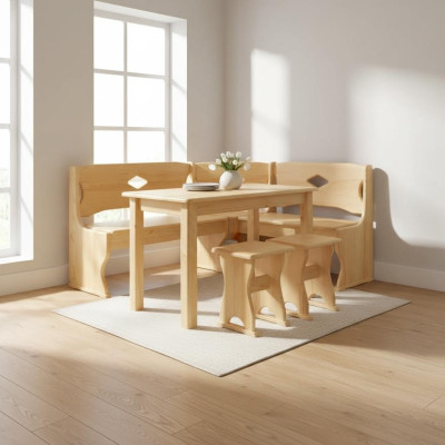 Eckbank Holzbank massive Holz Bänke Küche Essbereich Ecksitz Möbel Echtholz