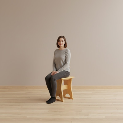 Hocker Holzhocker Schemel Holzschemel Massive Kiefer NEU Küchenstuhl Sitzbank