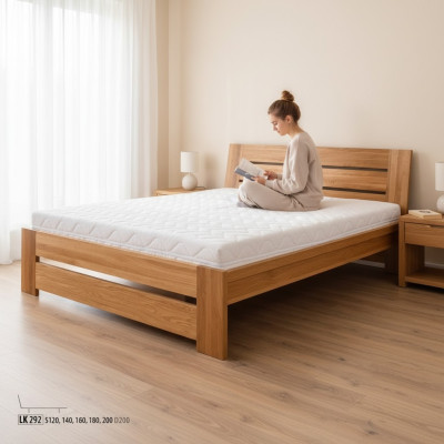 Holzbett Echtes Holz Bett Hotel Design Stil Massive 120x200 Schlafzimmer