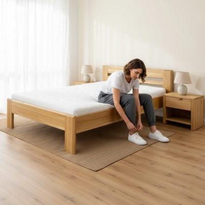 Holzbett Schlafzimmer Echtes Holz Bett Betten Hotel 200x200 Stil Massive Möbel