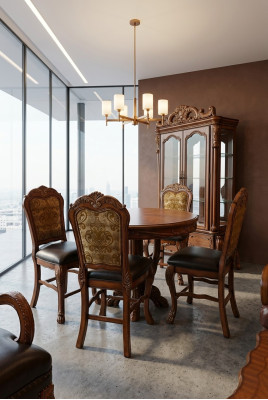 Runder Esszimmer Rund Tisch Holz Tische Runde Klassische Barock Rokoko Möbel Neu