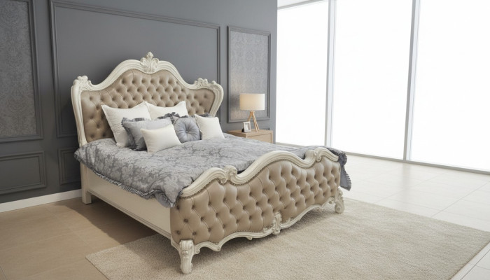  Luxus Klassisches Schlafzimmer 4tlg. Bett Nachttischen Kleiderschrank