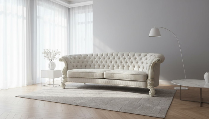 Sofa 4 Sitzer Couch design Polster Chesterfield Sitz Garnitur Leder Textil 