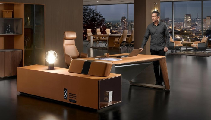 Designer Büro Arbeit Zimmer Set Sessel Eckschreibtisch Komplett Set