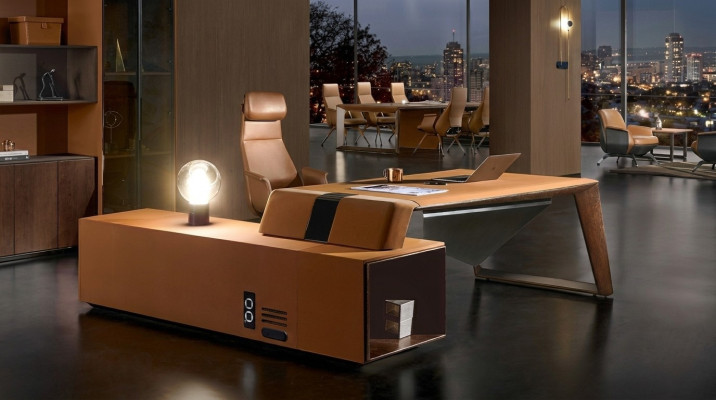 Designer Büro Arbeit Zimmer Set Sessel Eckschreibtisch Komplett Set