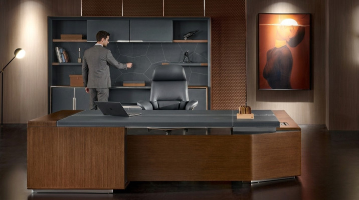 Eckschreibtisch Büro Chef Zimmer Möbel Design Schreibtische Deko Praxis