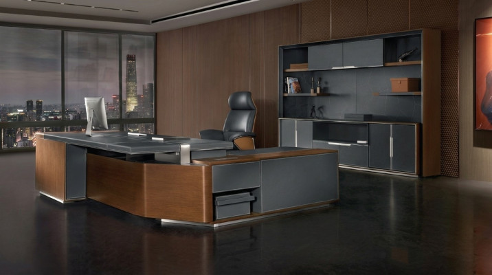 Schreibtisch Set Büro Garnitur tisch Chef Sessel Schrank Einrichtung Neu