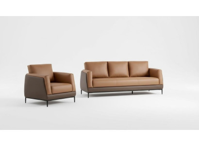 Sofagarnitur Set Design Sofas Polster Couchen Leder Modern Sofa Neu
