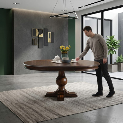 Runder Esszimmer Rund Tisch Tische Runde Holz Ess Wohn Zimmer Holz