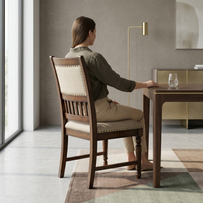 Ess Zimmer 1x Stuhl Echt Polster Holz Modern Stühle Designer Lehn Sitz