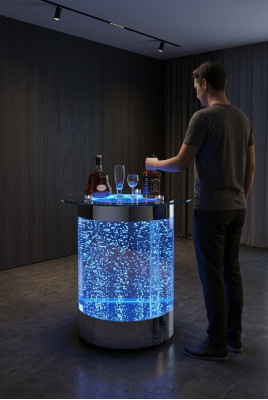 Tisch Led Bar Wasser Wand Bar Theke Regal Möbel Beleuchtete Couchtisch