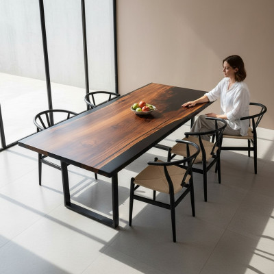 Esstisch River Table Echtes Holz Flusstisch Massiv Epoxidharz Tische