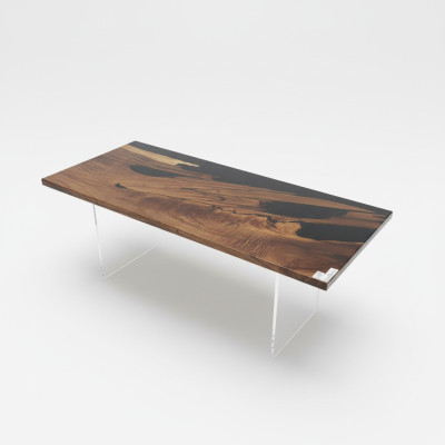 Esstisch Black River Table Echtes Holz Flusstisch 221x91cm Tische