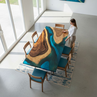 Tisch Esstisch Tische Harz Epoxy Massive Design Möbel 140x71 Echtes