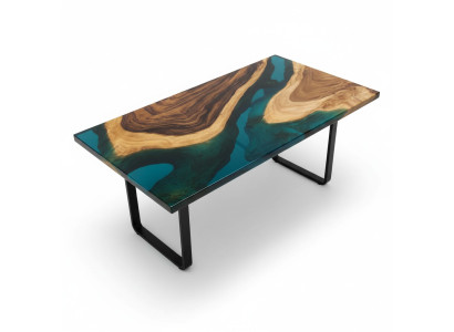 Tisch Esstisch Tische Harz Epoxy Massive Design Möbel 140x71 Echtes