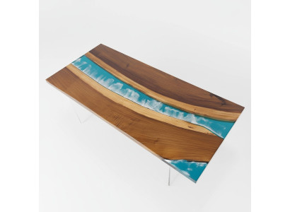 Echtes Holz Wasserfall Tisch Epoxid Harz Esstisch Epoxy Tische Massive