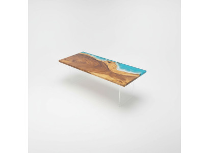 Tisch Esstisch Tische Harz Epoxy Massive Design Möbel 221x91 Echtes