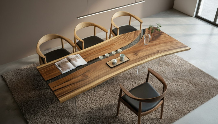 River Table Epoxidharz Couchtisch Massiv Tische 240x100 Flusstisch