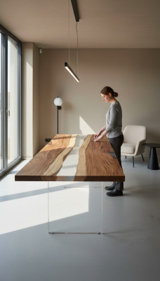 Esstisch River Table Echtes Holz Flusstisch 240x90 Massive Tische