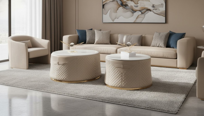 Runde Set 2x Couchtisch Kaffeetisch Beistelltisch Designer Wohnzimmer