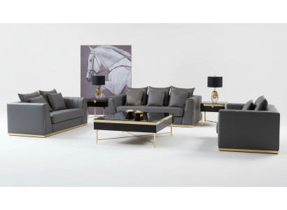 Dreisitzer Couch Modern Couch Polster Sofa 3 Sitzer Leder Couchen