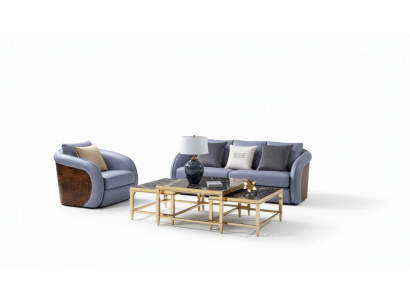 Luxus Wohnzimmer Möbel Sofagarnitur Ledersofa Couch Polster Set Design