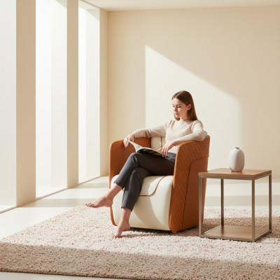 Sessel Design Couch Sofa Relax Leder Deko Lounge Club Polster Sitzer Luxus