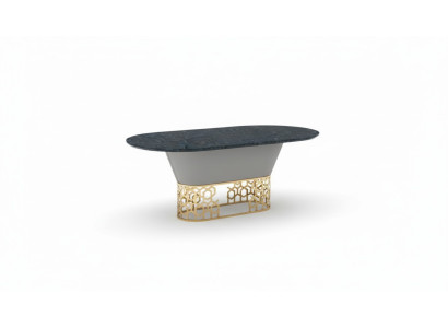 Luxus Designer Edelstahl Metall Esstisch Tische Wohn Zimmer Marmor Design