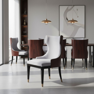 Ess Zimmer 1x Stuhl Stühle Polster Holz Modern Designer Lehn Sitz Sessel