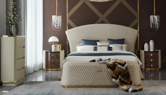 Design Leder Bett Luxus Polster Betten Doppel Schlafzimmer 180x200