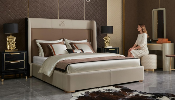 Design Schlafzimmer 6 tlg Komplett Set Bett Nachttisch Schminktisch