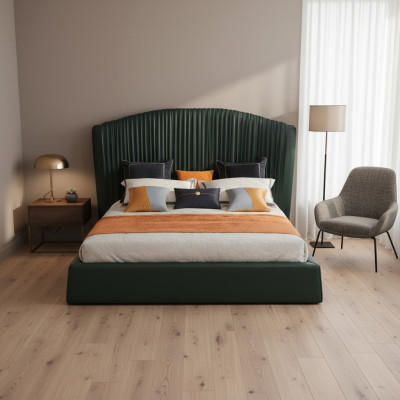 Bett Polster Design Luxus Doppel Betten Beige 180x200 Schlaf Zimmer Leder Hotel
