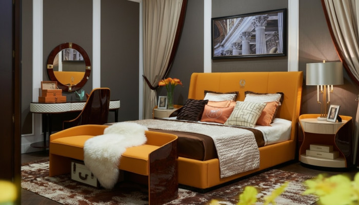 Bett Nachttisch Hocker 4 tlg. Schlafzimmer Set Modern Design Luxus Betten Neu