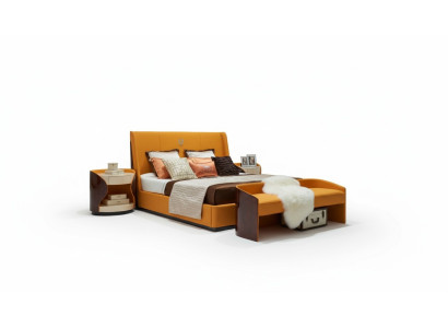 Luxus Schlafzimmer Doppelbett Bett 180x200cm Leder Neu Hotel Betten