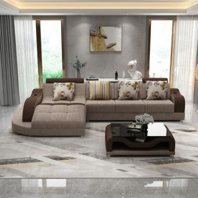 Ecksofa L Form Sofa Couch Polster Wohnlandschaft Ecksofa Textil Sofas Stoff neu