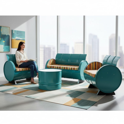 Sofa Set Industrielle Moderne Bank Eisen Textil Restaurant Bank Sofa Aluminium