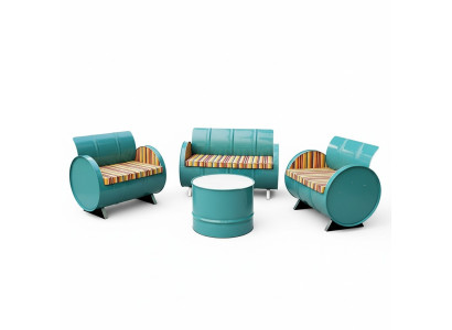 Sofa Set Industrielle Moderne Bank Eisen Textil Restaurant Bank Sofa Aluminium