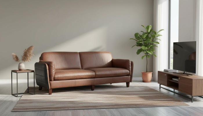 Luxury Vintage 3+2 Sitzer Echtleder Möbel Wohnzimmer Sofa Suite Loft garnituren