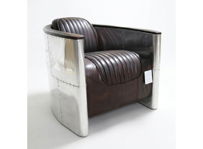 Sessel Design Echtleder Vintage Luxus Möbel Polster Aviator Flugzeug