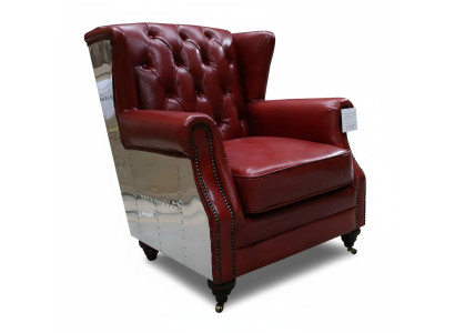 Ohrensessel Echtleder Vintage Chesterfield Leder Fernsehsessel Ledersessel Neu